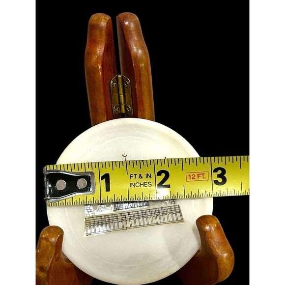 Vtg Alabaster & Mother Of Pearl Taj Mahal Trinket Plate Coaster 3" No Cracks - Picture 5 of 5